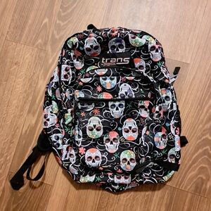 NWOT TRANS by JANSPORT Day of the Dead 17" Supermax Backpack Sugar Skulls Unisex